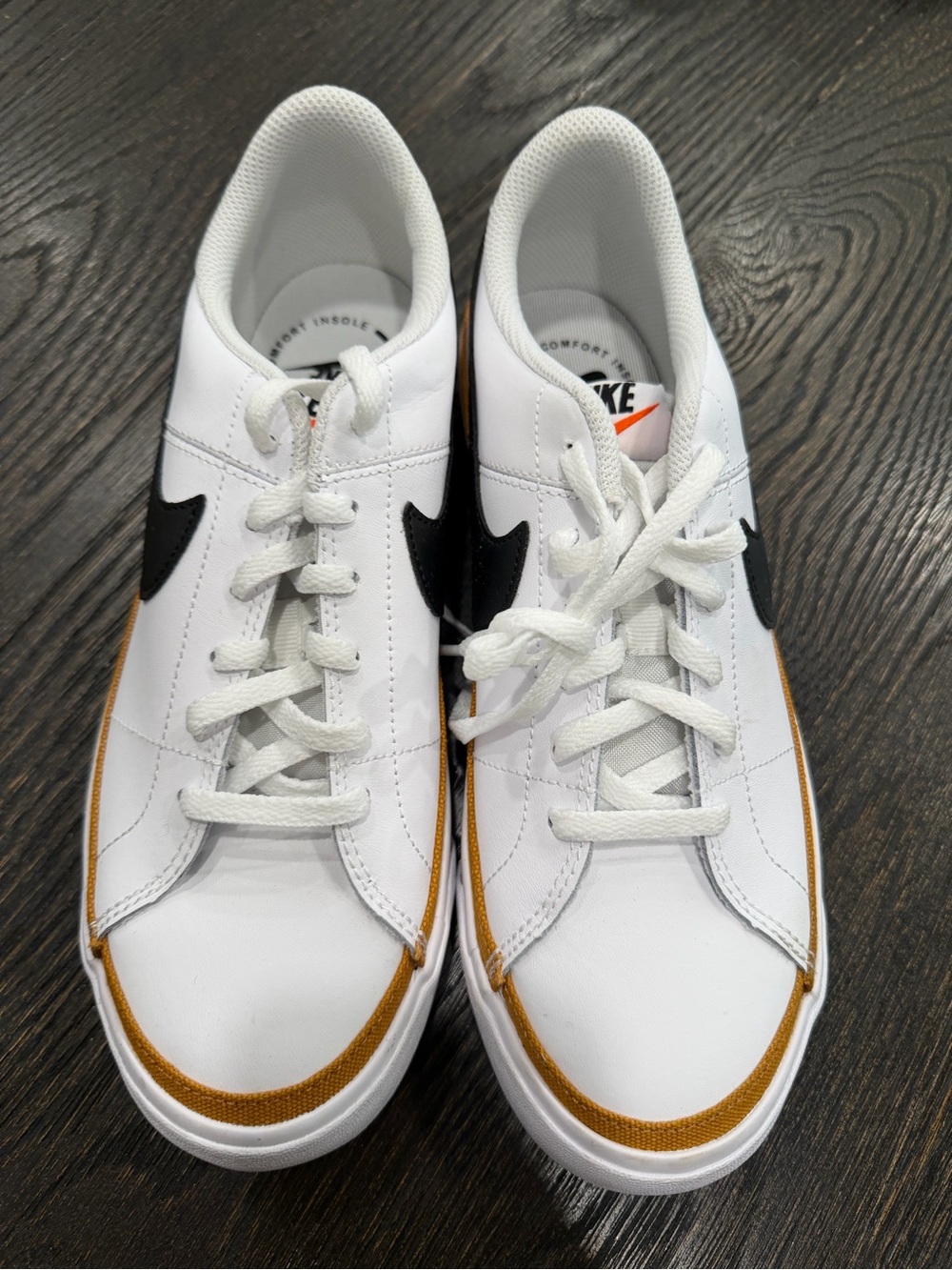 Nike Court Legacy GS Low White Black Desert size 7Y - Picture 4 of 9